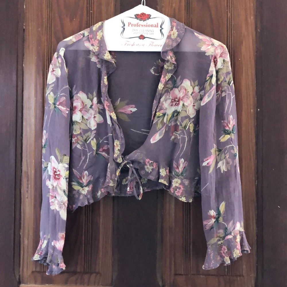 Vintage a | wear sheer tie-front blouse